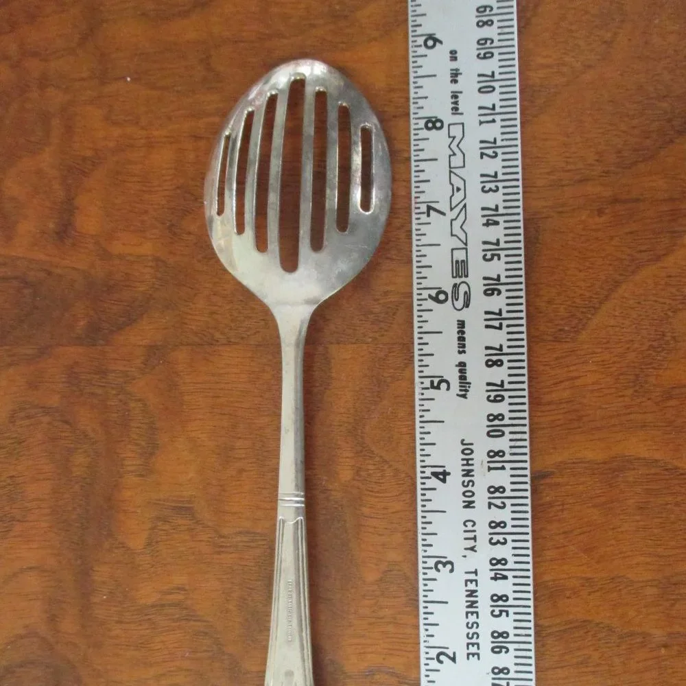 Sheffield Albany pierced table spoon or serving spoon vintage silverplate EPNS